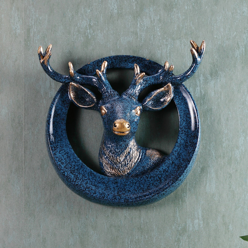 Deer Head Wall-mounted Wall Decoration Creative Background Wall Living Room Wall Wall Decoration Eurostyle American Wall Trim Pendant