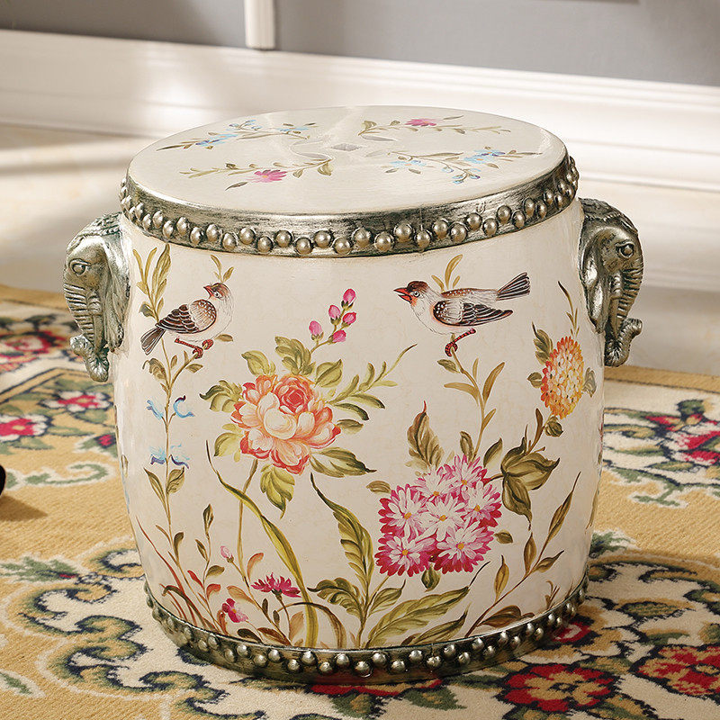 Home Residence Decorative ornament Living room swing Creative Elephant Stool Tea table Bench Interior Decoration Drum stool Ceramics Craft furnishing