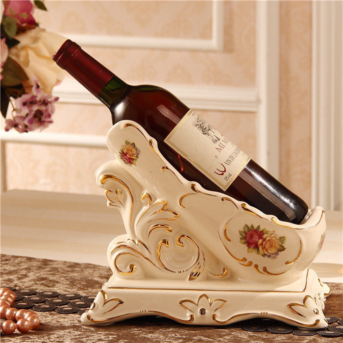 Eurostyle Extravaganza Ivory Ceramics Red Wine Rack Pendulum Upscale Wine Living-room Dining Room Wine-House Wine Cabinet Decoration Furnishing