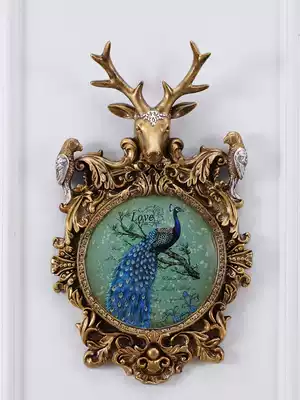 American pendant Living room TV wall background wall decoration Deer head wall hanging wall decoration Wall hanging wall decoration Wall decoration