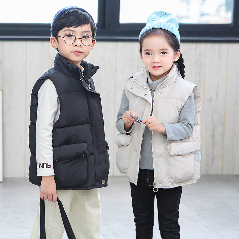 Anti-promotion autumn and winter children's feather vest Korean version of male and female baby down cotton Zhongda children stand collar warm vest