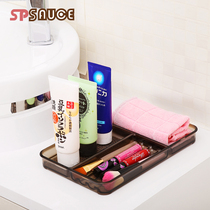 Japanese multifunctional transparent storage box cosmetics desktop drawer storage box large capacity bathroom finishing box