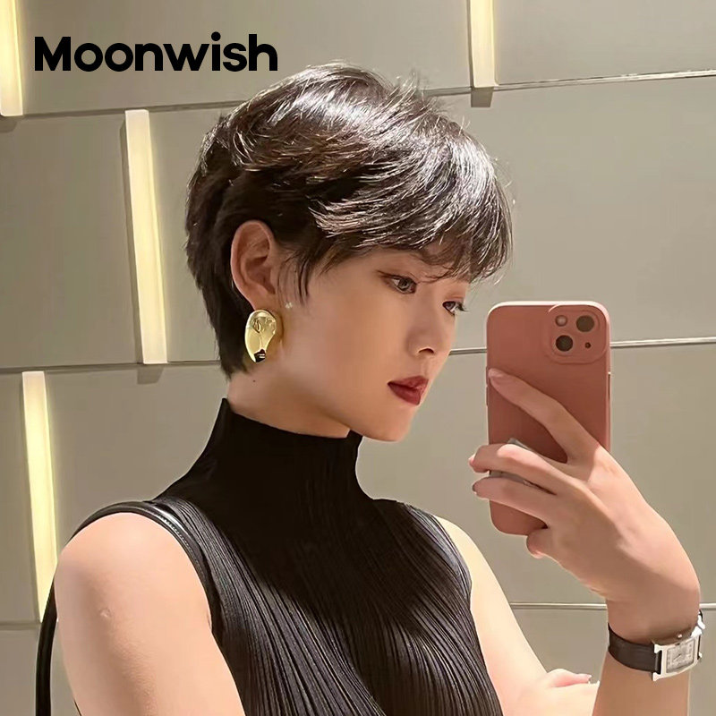 Real hair headgear All true natural wig Women short hair reduction age All true people Fashion New Short Hair Girls All Headgear-Taobao