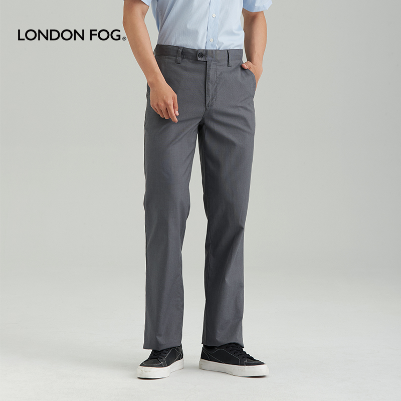 London Fog Spring and Summer Men's Casual Pants Business Casual Straight-Leg Lightweight Plaid Easiest for Match Pants Ls14Wp106