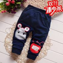 Mens and womens cotton pants baby pants spring and autumn 1-3 years old trendy thin section without velvet baby children cartoon children pants 2