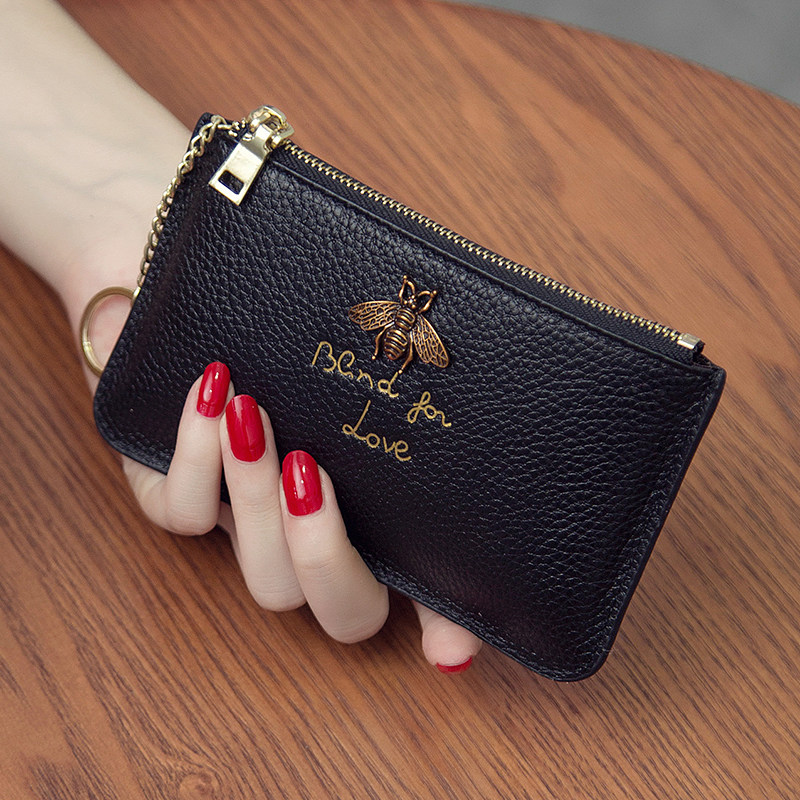 2021 new Korean wallet women's short leather mini wallet zipper leather small coin purse coin bag ultra-thin