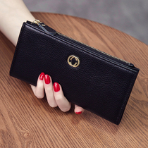 2021 New Korean version of simple ultra-thin first layer cowhide women long wallet female leather multi card soft leather wallet