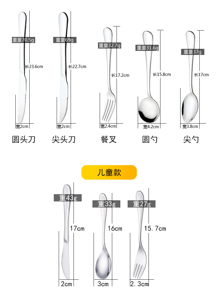 Bộ đồ ăn bằng thép không gỉ phương Tây tấm bít tết đặt bộ dao và bộ nĩa của phương Tây - Đồ ăn tối dĩa