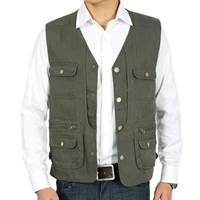 Mùa xuân và mùa hè mỏng phần trung niên nam cotton nhiều túi ngoài trời vest câu cá nhiếp ảnh vest vest kích thước lớn vest áo ba lỗ gym