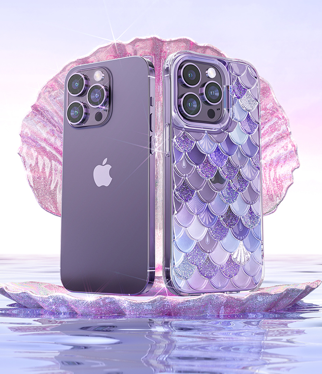 Mermaid Scale Glitter Purple Blue iPhone Case