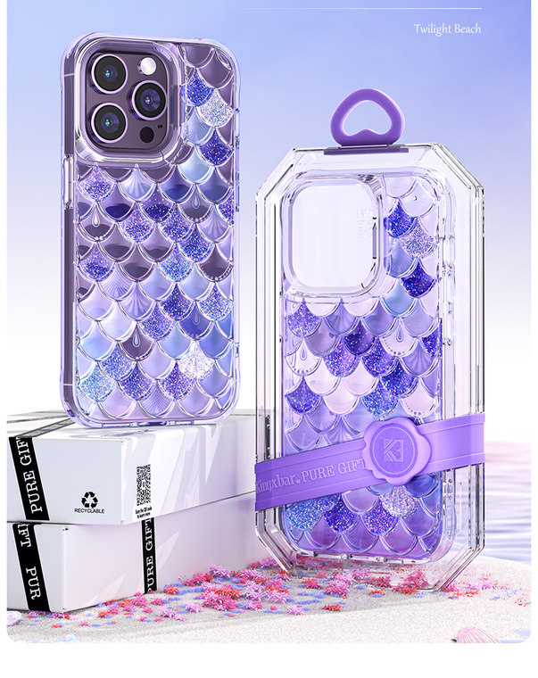 Mermaid Scale Glitter Purple Blue iPhone Case