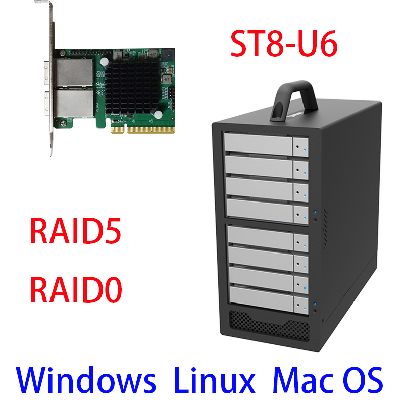 Stardom ST8-U6 8 disc miniSAS Disk Array Desktop Workstation HD 4K Video clip 