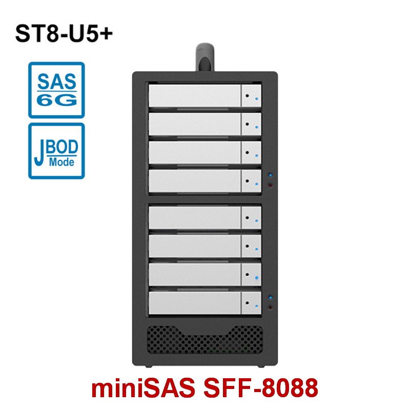 Stardom ST8-U5 tower 8 disc bit SFF-8088 miniSAS 6Gb disk array cabinet without RAID card desktop computer HD 4
