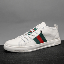 European casual shoes mens shoes genuine leather white shoes Korean style trendy skate shoes Korean counter trendy brands versatile trendy shoes