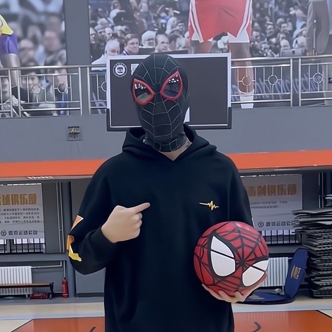 Flat heart The same kind of headgear black Spiderman full face hood humbling male and female funny child cosplay mask 