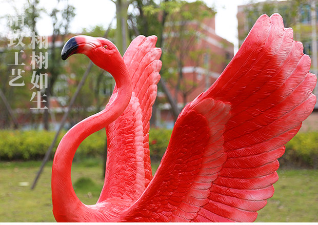 Mô phỏng flamingo đồ trang trí ngoài trời vườn cảnh trang trí kính thép điêu khắc đạo cụ đám cưới trung tâm làm đẹp Chen đồ đạc - Trang trí nội thất đồ dcor nhà cửa