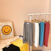 Chen Ma childrens trousers 2021 summer new boys and girls solid color elastic bloomers baby casual pants anti mosquito pants tide tide