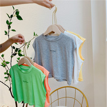 Chen Ma 2020 Summer new male and female children printed letter vest baby sleeveless coat childrens vest T-shirt