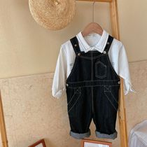 Chen Ma childrens jeans 2021 spring new male and female Korean denim pants baby casual trousers baby casual trousers Tide pants