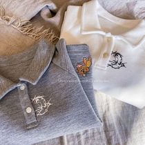 Chen Ma 2021 spring new children Polos shirt men and women embroidery long sleeve T-shirt baby cartoon Korean top tide