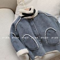 Chenma childrens lamb hair coat 2020 early winter New Product boys and girls long model car clothing baby coat tide