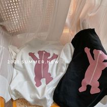 Chen Ma childrens T-shirt 2021 summer new product boys and girls cartoon zipper bear short sleeve t baby Korean version of Tide brand coat