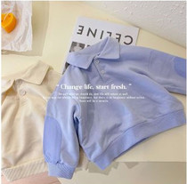 Chen Ma 2021 spring new childrens solid color long sleeve polo shirt for boys and womens clothes baby base shirt coat tide