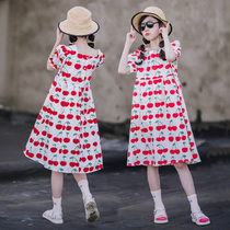 Girl Dress Dress Summer Dress 2022 New Korean Version Ocean Gas Children Summer Skirt Girl CUHK Girl Princess Skirt Tide