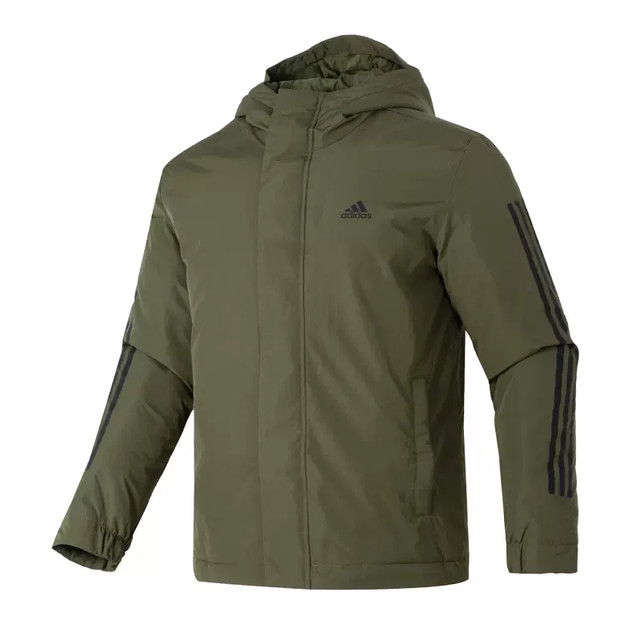 Adidas Adidas ຜູ້ຊາຍເຄື່ອງນຸ່ງຜ້າຝ້າຍທີ່ອົບອຸ່ນລະດູຫນາວຂອງຜູ້ຊາຍບາດເຈັບແລະກິລາ Hooded Jacket IP2537