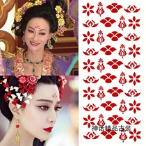 Tattoo Stickers Waterproof studio film and television drama Flower Tien Stickers Forehead ornaments Forehead Stickers Printed eyebrow stickers Provoke red dust hairpin flower stickers