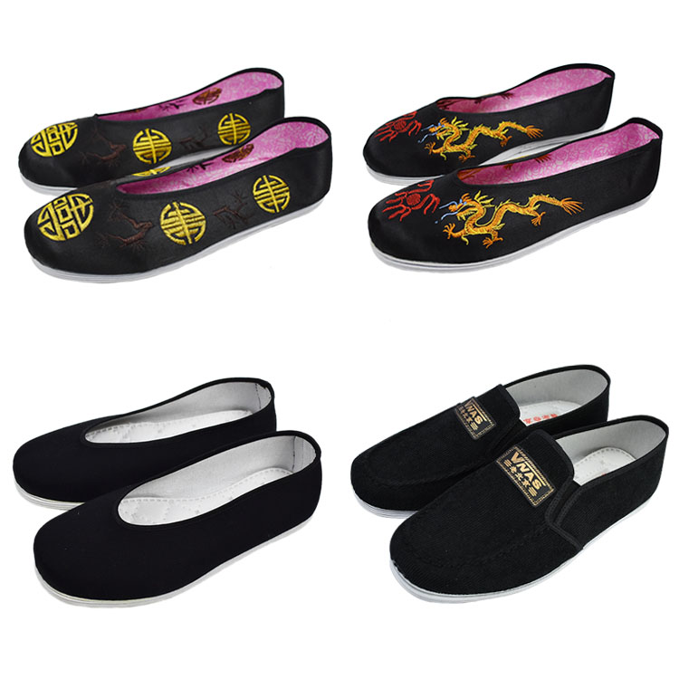 Male Shouwear Shoes Single Shoes Old Beijing Cloth Shoes Low Help Thousands Layers Lotus Bottom Elderly Flushing Dead Body Funeral Supplies