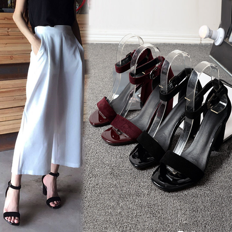 2026 Summer One-Strap Mid-Heel Chunky Heel Sandals for Women Ol Professional Women's Shoes Black Open-Toe Sandals Roman Shoes 2026 Summer One-Strap Mid-Heel Chunky Heel Sandals for Women Ol Professional Women's Shoes Black Open-Toe Sandals Roman Shoes