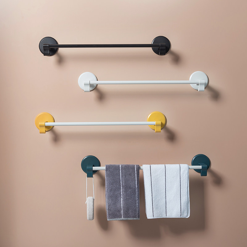 Free Punch Bathroom Hair Towel Rack Makeup Room Towel Rod Single Pole Rack Wall-mounted Bathroom Toilet Handtowel Rack
