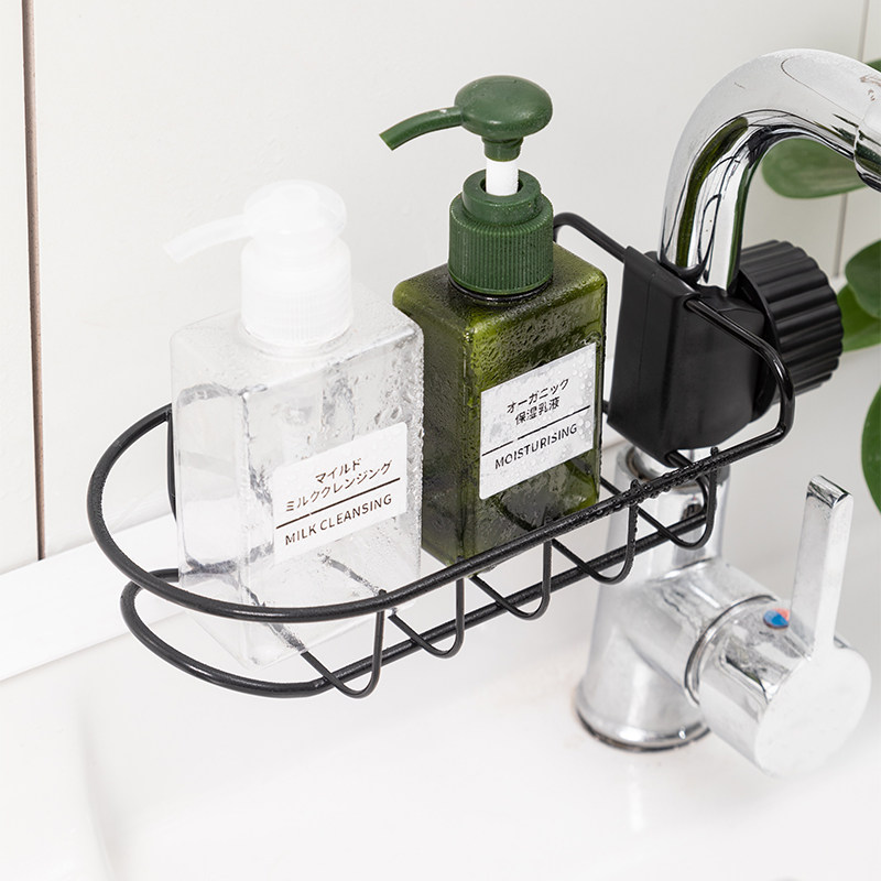 Kitchen no perforation faucet drain rack sink storage basket sponge drain rack sink cloth rack