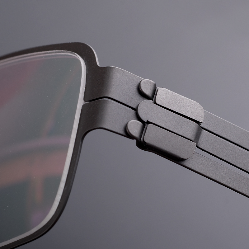 Without screw glasses frame German metal ultra light black glasses frame full frame male and female myopia anti-blue light configuration customized