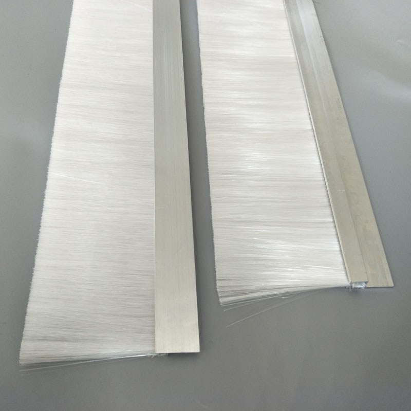 Customizable white brush seal strip brush aluminum alloy brush strip dust-proof nylon showcase brush machine cleaning brush