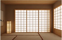 Custom Japanese-style tatami lattice sliding door and room barrier door partition Hotel Japanese restaurant solid wood sliding door
