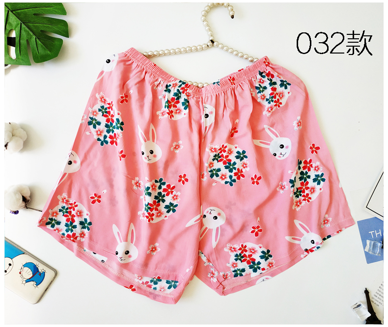 Mian lụa quần pajama nữ mùa hè quần short cotton lụa home shorts mùa hè nhà quần lớn 衩 nhân tạo quần cotton kích thước lớn