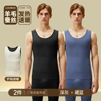 Темно-синий + темно-серый [акриловый нагрев, вставка из шерсти и шелка]