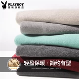 Playboy, зимний свитер, удерживающая тепло футболка, мужской шерстяной лонгслив, оверсайз, круглый воротник