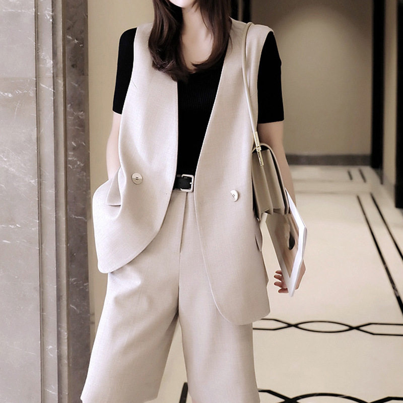 200 catty Mast Size Women Dress Fat Mm Suit Vest Suit Women 2022 Spring Autumn New 50% Pants Two Sets