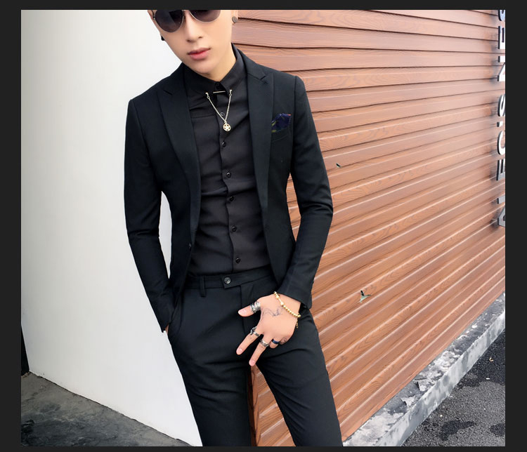 Bộ đồ vest nam phù hợp với phiên bản Hàn Quốc của bộ đồ nhỏ tự tu luyện nam chuyên nghiệp tạo mẫu tóc hộp đêm giải trí Anh hai mảnh áo nam
