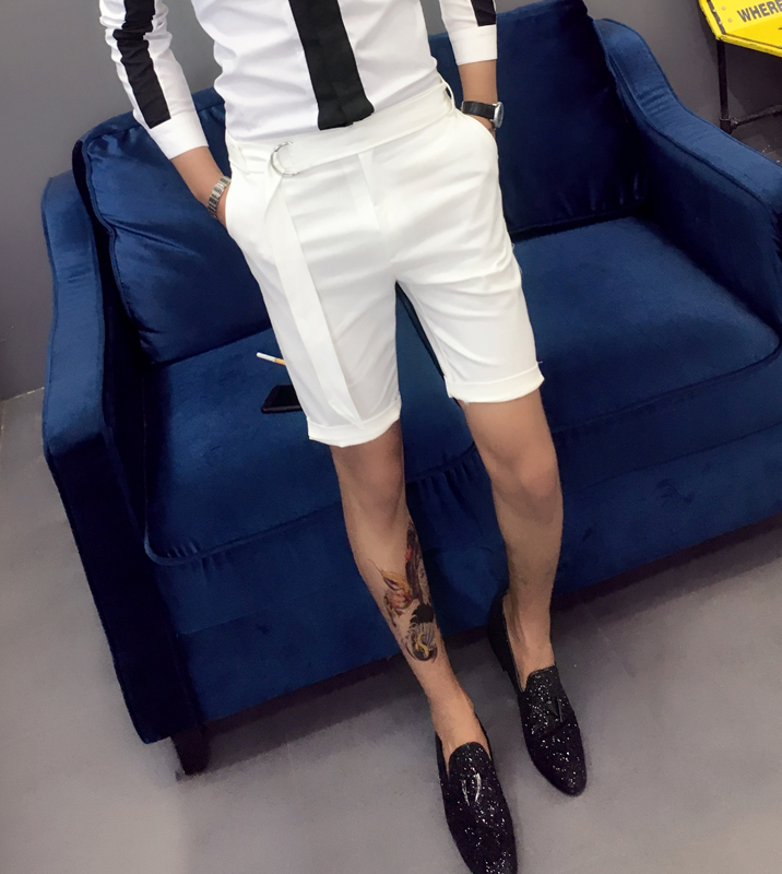 Summer Men 5 Pants Fit White Shorts Youth Little Guys Hair Stylist 50% Casual Pants 50% Pants Trends