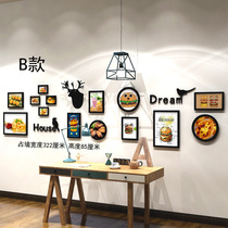 Hamburger chicken row fast food restaurant decorative painting restaurant hot dog hamburger mural painting combination photo frame wall photo wall