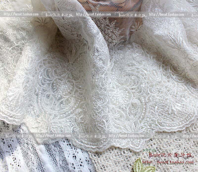 Exquisite high-end lace explosive style 22cm wedding dress DIY handmade clothing accessories accessories embroidery mesh