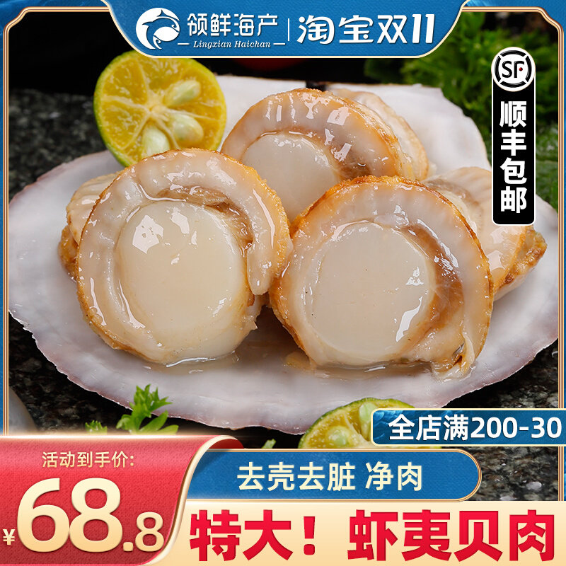 Dalian specialty shrimp scallop seafood fresh frozen oversized scallop meat big sail scallop small red scallop
