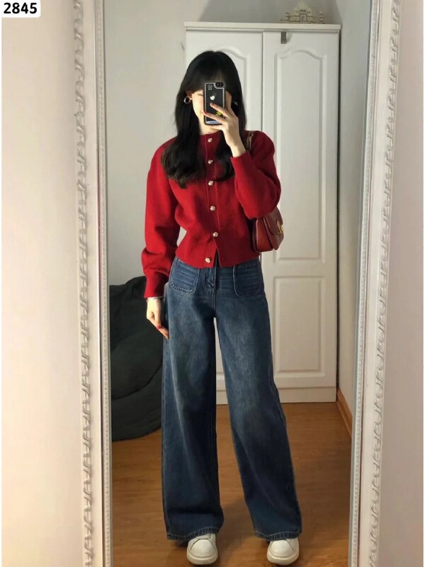 Red New Year Sweater Coat for Women, Autumn and Winter 2026 New Style, This Year's Popular Hot Item, Inner Layer for the Year of the Dragon, Zodiac Year Cardigan Red New Year Sweater Coat for Women, Autumn and Winter 2026 New Style, This Year's Popular Hot Item, Inner Layer for the Year of the Dragon, Zodiac Year Cardigan