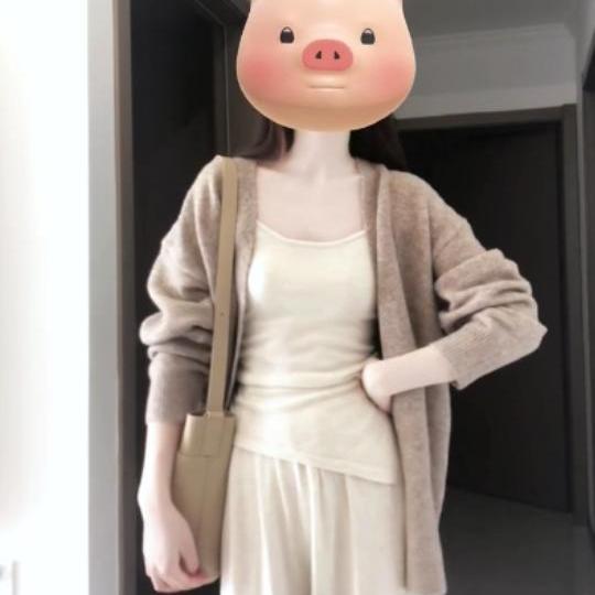Korean Style Hip-Hop Cardigan Sweater for Women, Spring and Autumn, Loose, Lazy Style, Soft and Gentle, Casual and Versatile Knit Top