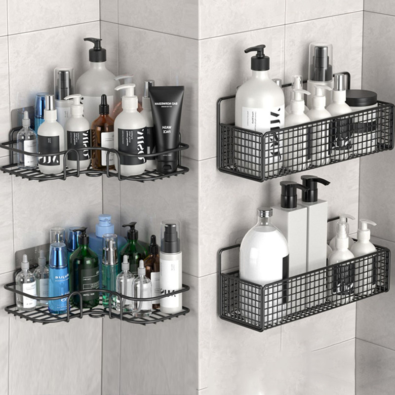 Toilet Shelve Bathroom Toilet Supplies Large Full Wall-mounted Bathroom for Perforated Wash-free Wash Terrace Triangle-Taobao