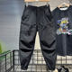 2025男士春秋季新款拼接工装裤时尚潮流百搭舒适休闲束脚哈伦裤